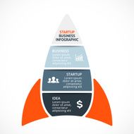 Vector spacesheep infographic Rocket template for growth diagram graph presentation