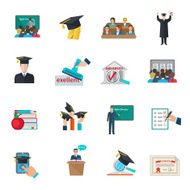 Higher education icons set