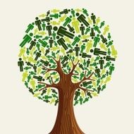 Diversity tree green people illustration