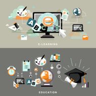 education concept banners in flat design