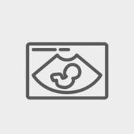 Fetal ultrasound thin line icon