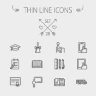 Education thin line icon set N2