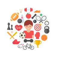 Sport abstract flat style vector illustration