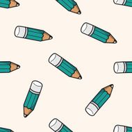 stationery pencil cartoon seamless pattern background
