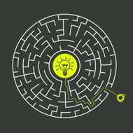 lovely circular maze with lighting bulb