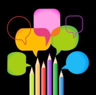 pencils and Speech Bubble