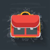Bag on blackboard background clean vector