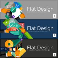 Flat design vector infographic banners with geometric infographics N2