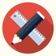 Vector ruler and pencil icon