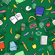 Seamless pattern school supplies