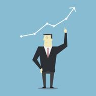 Businessman presentation with chart - Vector