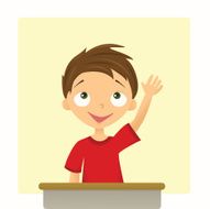 Boy with Hand Raised N2