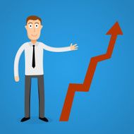 Business man present a growth chart