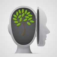 Tree growing inside a head silhouette