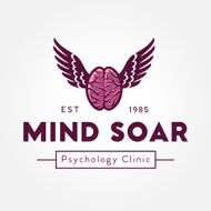 Flying brain with wings vector illustration