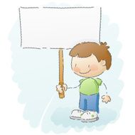 scribbles boy with sign N2