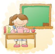 scribbles teacher&#039;s desk