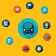 Flat concept set modern design with shadow education icons N2