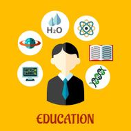 Education flat infographics template