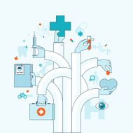 Flat line concept on medicine theme