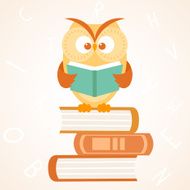 owl reading a book