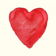 Vector Hand Painted Watercolor Heart Illustration