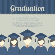 Group of Students In Graduation Gown And Mortarboard Vector Illu N2