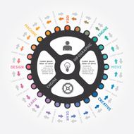 infographics vector gear design diagram line style template