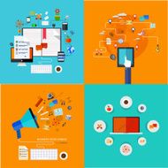 Vector modern flat icons set