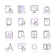 Literature and e-reading icons set 2