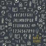 Schools hands draw chalk written font