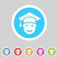 Student in graduation cap flat icon