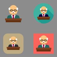 Flat Professor Lecturer icons