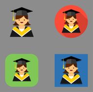 Flat Graduate Avatar icons
