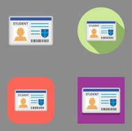 Flat Student ID icons
