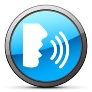 Speaking icon on a round button - BrightSeries