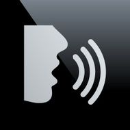 Speaking icon on a black background - CoreSeries