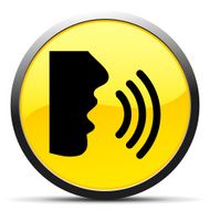 Speaking icon on a round button - CurveSeries