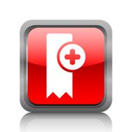 Bookmark icon on a square button - RubyRedSeries