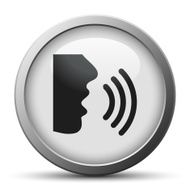 Speaking icon on a silver button - SilverSeries