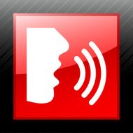 Speaking icon on a square button - SleekSeries