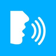 Speaking icon on a blue background - SmoothSeries