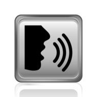 Speaking icon on a square button - SteelSeries