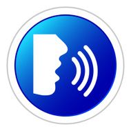 Speaking icon on a round button - StickerSeries