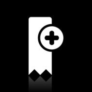 Bookmark icon on a black background - WhiteSeries