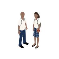 School children in uniforms illustration N2