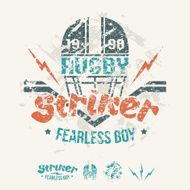 College team rugby retro emblem and design elements