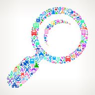 Magnifying Glass on School &amp; Education Icon Pattern