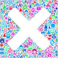 X Mark on School &amp; Education Icon Pattern