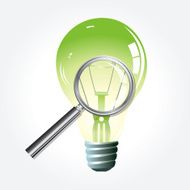 Light Bulb and Magnifying Glass
